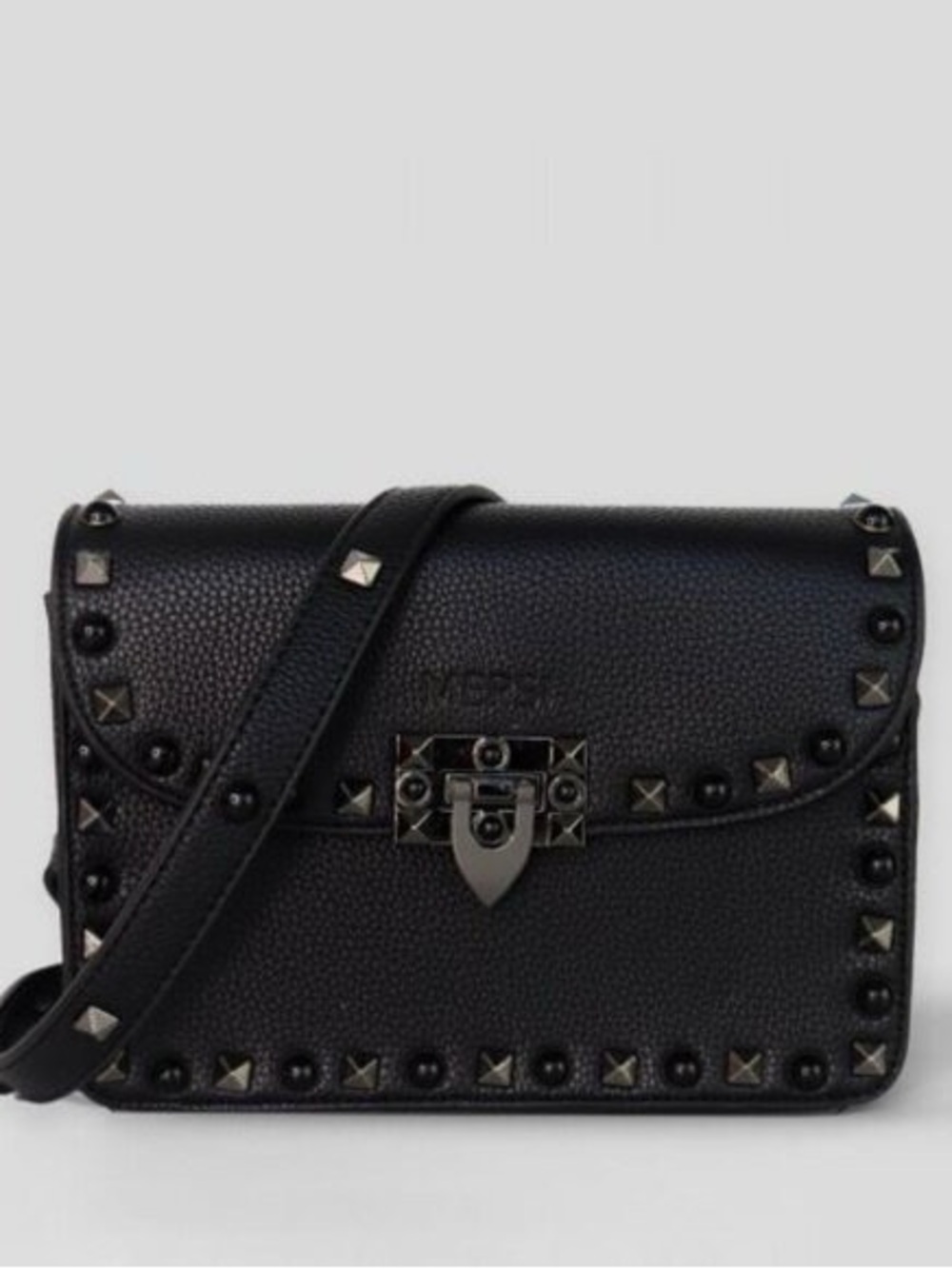 Mersi Vegan Leather Black Studded Crossbody Bag Excellent Condition